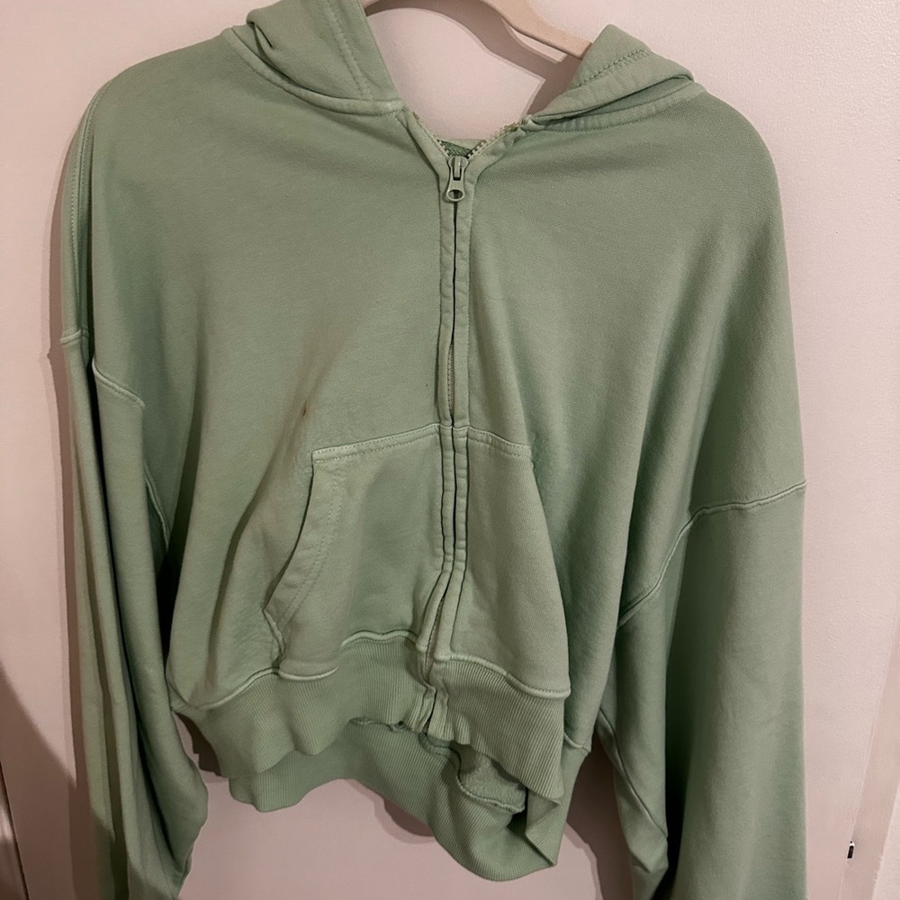 Daily Drills Mint Crop Hoodie